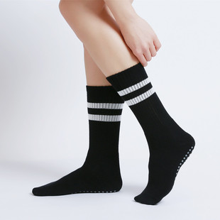 Factory wholesale round head non-slip pressure yoga socks autumn and winter high tube long tube yoga socks Pilates cotton socks