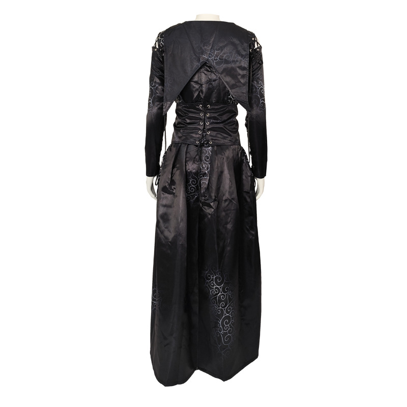 Xinmange Bellatrix Cos Suit Cosplay Halloween Black Witch Skirt Dress Performance Suit