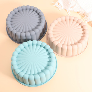 Cross-border Charlotte silicone cake baking tray round DIY baking mold 8 inch sunflower mousse cake mold