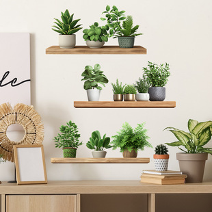 fun-e304 painted green plant potted shelf bedroom living room home background beautification decorative wall stickers