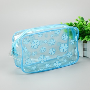 Supply transparent PVC cosmetic bag wash bag printed storage bag portable makeup zipper bag wholesale