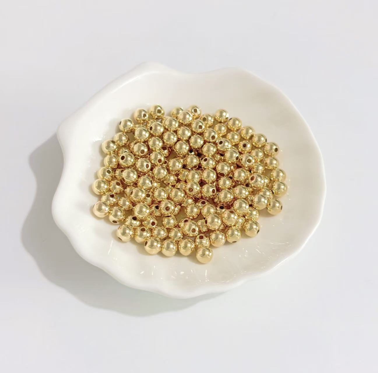 Electroplated Ccb Smooth Round Beads, Spacer Beads in Various Sizes, DIY Bracelet Necklace Beading Jewelry Accessories Wholesale