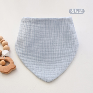 Newborn Type A Crepe Cotton Gauze Triangle Towel Plain Color Simple Soft Absorbent Bib Bib Baby Spit Towel