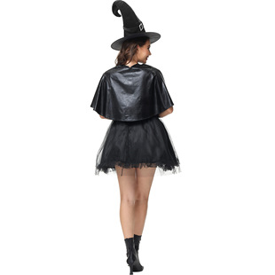 S-L Dark Party Cloak Witch Costume Halloween Evil Witch Costume Cos Ghost Festival Vampire Uniform