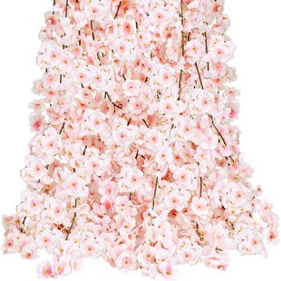 Amazon simulation cherry blossom rattan indoor ceiling decoration Vine Vine strip air conditioning pipe covering winding fake flower Vine