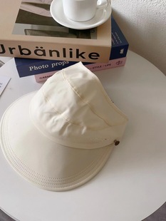 2024 new sunscreen cap women's empty top high ponytail duck tongue fisherman hat spring and summer outdoor face-covering quick-drying sun hat