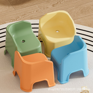 Children's Small Stool Baby Chair Dining Table Backrest Chair Household Small Stool Rainbow Stool Low Stool Shoe Changing Stool Bath Stool