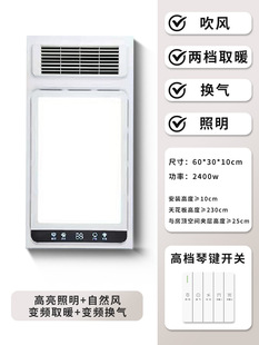 Ban Double Wind Double Wind Lighting Вентилятор пять в одном встроенный потолочный светильник для ванной комнаты
