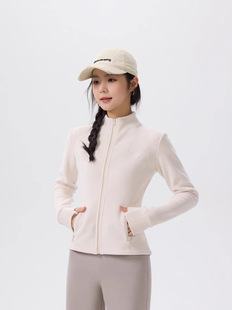 Lulu with stand collar slim fit sweater casual sports yoga clothing warm autumn and winter women's cardigan sweater coat