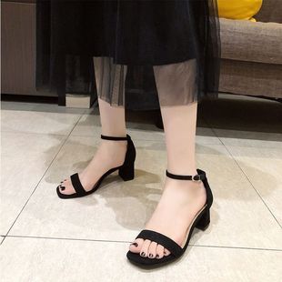 New Arrival All-Match Fashionable Thick Heel Roman High Heels Summer Korean Style Ins Trendy Fairy Style Women's Sandals with Buckle