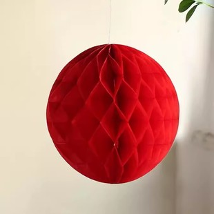 One-Year-Old Ceremony Chinese Atmosphere Decorative Lantern Honeycomb Ball Column Happy Birthday for Baby Catch Week Background Hanging Decoration