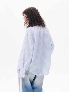 Mr. Song American Youth Campus Style Retro Loose Long Sleeve Shirt Plaid Shirt Men and Women Couple's Top