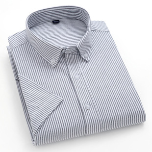 2023 Summer new cotton short-sleeved shirt men's anti-wrinkle comfortable fit simple cardigan shirt men's one-piece delivery