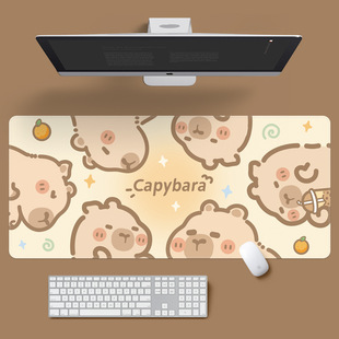 Kapi Barra Mouse Pad Oversized Cute Original Girls Thickened Wrist Keypad Cartoon Office Desk Pad Edge Lock