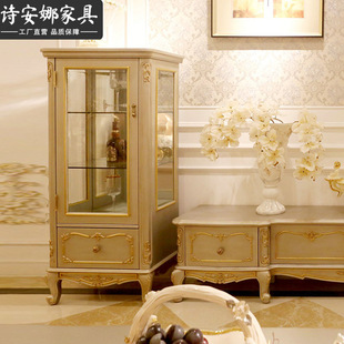 European Style TV Cabinet Italian Luxury Villa Large Apartment Living Room Furniture TV Cabinet Hall Cabinet