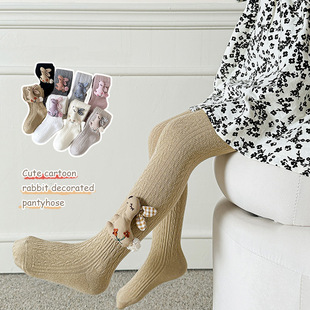 Girls pantyhose spring and autumn ins cartoon rabbit children's clothing children's one-body socks baby baby leggings