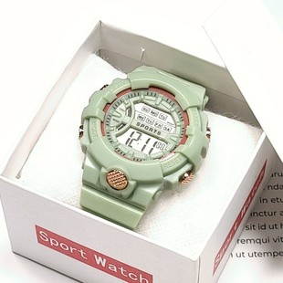 Fashion Pure White Electroplated Gold Casual Watch Men's and Women's Korean-style Trendy Multifunctional Luminous Waterproof Sports Electronic Watch