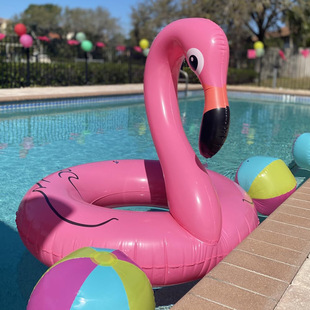 Cross-border New Inflatable Flamingo Adult Swim Circle Swimming Pool Floating Row Pink Flamingo Floating Lounge Recliner