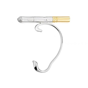 Punk Style European and American Fashion Creative Cigarette Ear Hanging Without Ear Holes Ear Clip Design Sense Advanced Neutral Niche Earrings