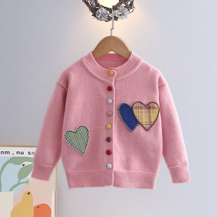 Children Children Love Кардиган Свитер Весна Осень 2025 Новые Девушки вязаный свитер Children vest Куртка
