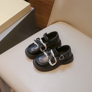 2025 New Girls Leather Shoes Autumn New Soft Sole Fashion Children's Bow Princess Shoes Girls Shoes
