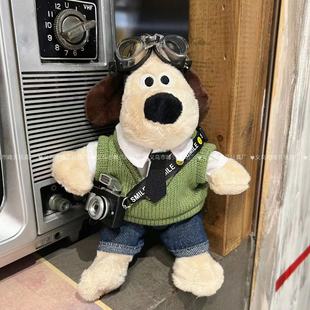 Factory direct supply 23cm explosive camera master dog plush doll cartoon cute doll sweater master dog doll