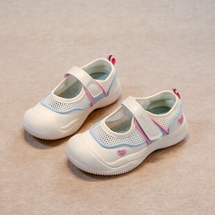 Girls' Sandals Summer 2025 New Children's Breathable sneaker Mesh Mesh Small White Mesh Shoes for Students