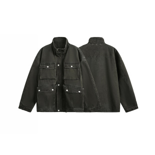 Beijie Men's American Style Fashion Brand 2025 Spring New Arrival Heavy Washed Tooling Jacket Men's Multi-Pocket Retro Jacket