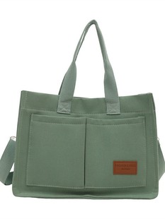 Autumn and Winter New Women's Canvas 2024 Casual Simple Large Capacity Solid Color Commuter Shoulder Crossbody Handbag