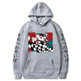 AliExpress wish cross-border hoodie men's anime Ghost kill blade secondary dimensional surrounding loose large size hooded hoodie