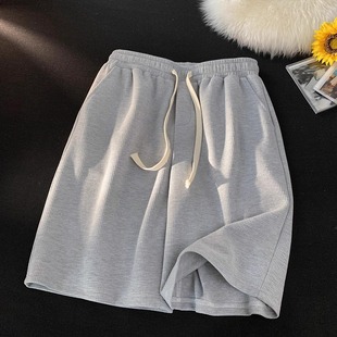 Wafflet Loose Waist Drawstring Shorts for Boys Summer Thin Loose Casual Sports Trendy Brand Heavy-weight Five-point Pants