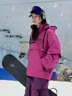 American Style Ski Suit Men's and Women's Snowboard fleece-lined Warm Violet Windproof Waterproof Outdoor Ski Suit Southern Small Potato