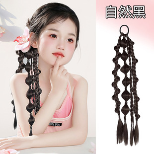 Children's Street Dance Colored Dirty Braid Hair Rope Wig Hair Colored Pony Tail Girls' Hair Girl's Artifact Boxing Braid