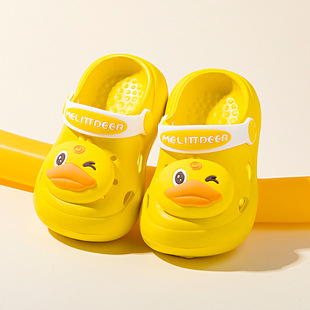 Fawn Millie Summer Cute Cartoon Slippers Little Bear Outdoor Hole Shoes Boys and Girls Soft Sole Children's Sandals