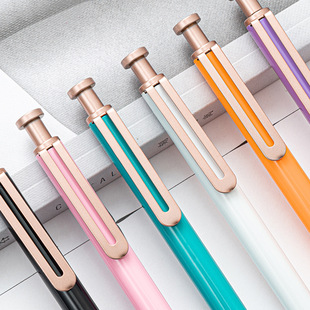 Multicolor ballpoint pen press type student pen high color value creative stationery metal advertising pen hotel sign pen wholesale