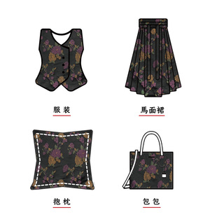 Ретро черный тисненый цветок с пряжкой рубашка цветная тканая ткань cheongsam весна и осень жаккардовое платье платье модная ткань