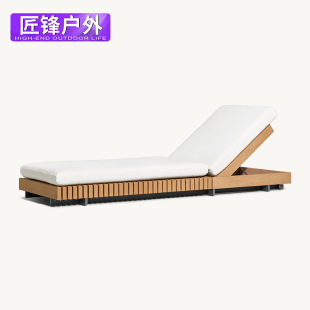 Simple Outdoor Metal Recliner Anticorrosive Villa Swimming Pool Outdoor Lounger Club Hot Spring Beach Leisure Sun Lounger