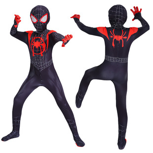 Miles Black Spider-Man jumpsuit tight clothes men and women adult children Gwin cos clothing headgear suit