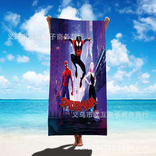 New Amazon Spiderman Cartoon Beach Towel Cross Border Spider-Man Printed Towel-Beach Bath Towel
