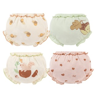 Four Pack Boys and Girls Bread Pants Children's Underwear Baby Shorts Class A Pure Cotton 1-3 Years Old Baby Triangle Bud Pants