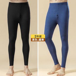 De velvet long johns men's inner wear seamless sleeping pants velvet pants double-sided brushed bottoming pants fleece-lined thick warm pants