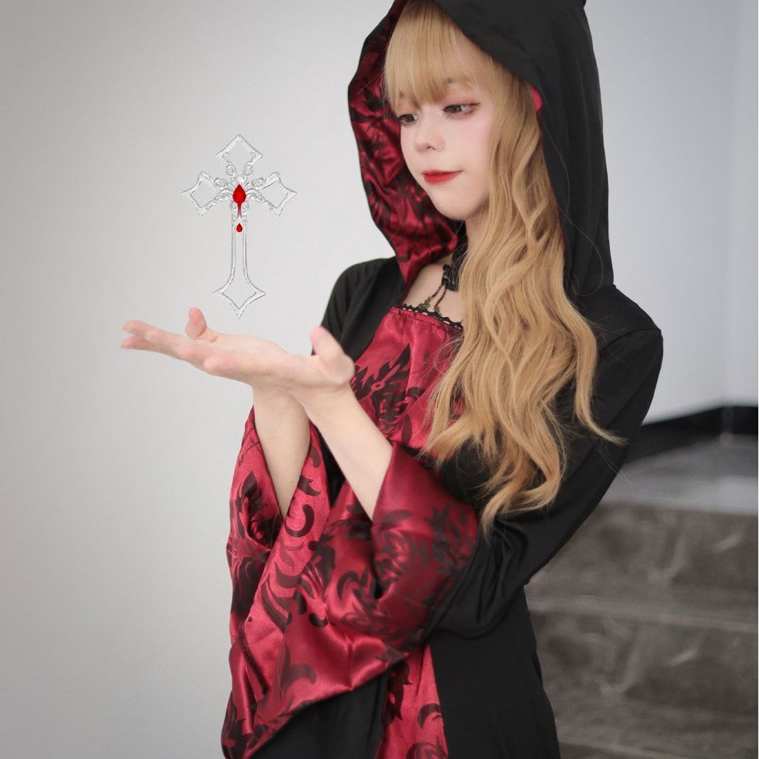 Cross-Border Amazon Halloween Cloak Vampire Cosplay Costume Prom Wizard Dress up Robe