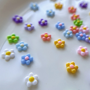 Explosive cute color flower nail jewelry resin flower mini sweet style Joker nail decorations wholesale