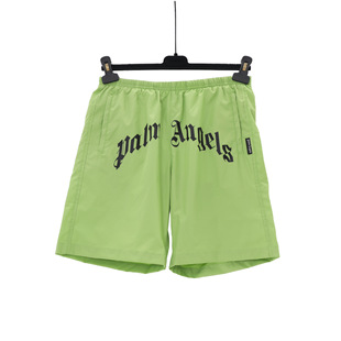 Foreign Trade New Cross-border palm Angel Series Casual Sports Shorts Round Neck Washed Retro Letter Print Wholesale