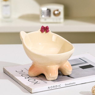 Super cute cat bowl ceramic cat bowl dog bowl cat rice bowl pet supplies cat meal bowl cat food bowl cat basin