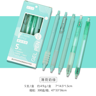 Milk Tea Boxed Push Pen Student Quick-dry Brush Pen ST Head High Color Value 0.5 Sign Pen Gel Pen Stationery