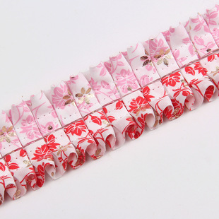 2.5cm double-sided printing pleated lace DIY cuff skirt clothing decoration accessories polyester webbing in stock wholesale