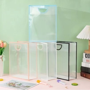 Transparent gift bag hole-digging gift bag plastic bag packing bag student handbag shopping bag decorative bag clothing bag
