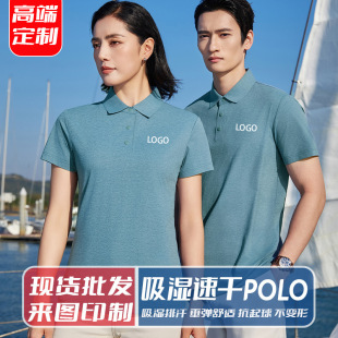 Source Factory Quick-Drying Large Size Polo Shirt Work Clothes Printed with Logo Embroider Corporate Team Building Work Clothes Short-Sleeved Special Body