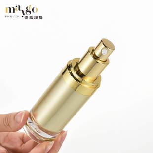 In stock 30ml straight round lotion bottle acrylic bottle skin care essence bottle small sample bottle sub-bottle round double layer